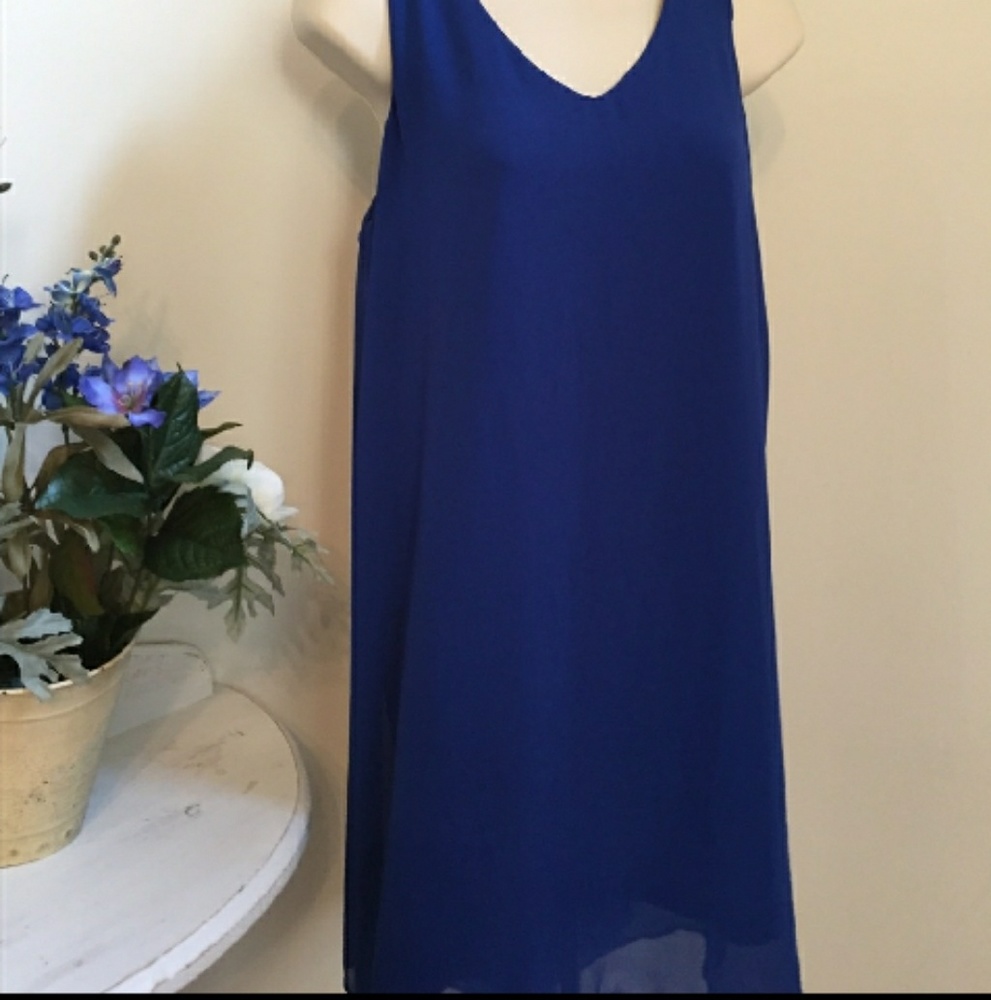 A. Byer Blue Chiffon Dress